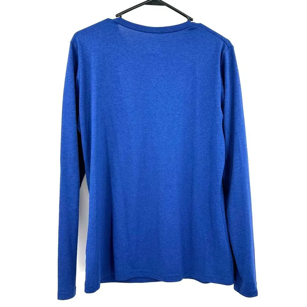 Nike Dri-Fit Size Large Long Sleeve Crew Neck Top Blue 100% Polyester Sport‎